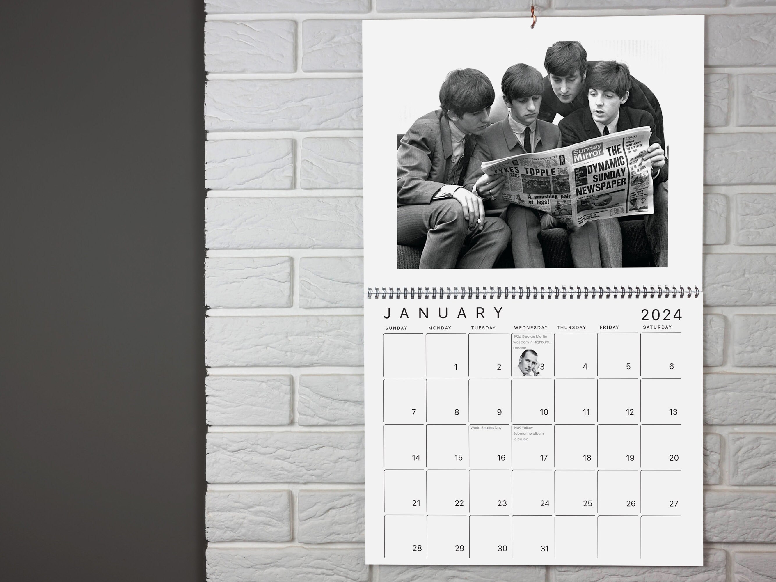 The Beatles 2024 Wall Photo Calendar Etsy