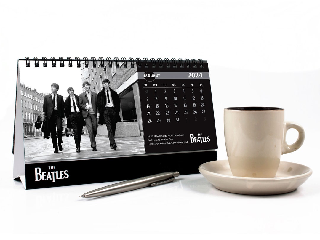 The Beatles 2024 Desktop Calendar Black/white Etsy