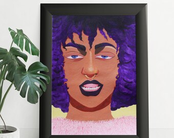Black Woman Art | Feminist Art Print | Wall Art, Woman Empowerment Art , Room and Office Decor, cute art print, 11x17, unframed, Art Poster