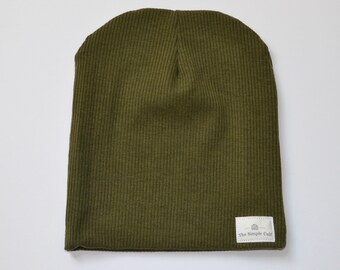 Hunter Green Beanie, Slouchy Beanie, Green Beanie, Knit Beanie, Baby Beanie, Toddler Beanie, Hat, Boy, Girl, Gift