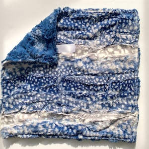 Navy Fawn Minky Lovey, Lovey, Fawn Lovey, Minky Lovey, Faux Fur Lovey, Gray Lovey, Blue, Girl, Boy, Baby Gift