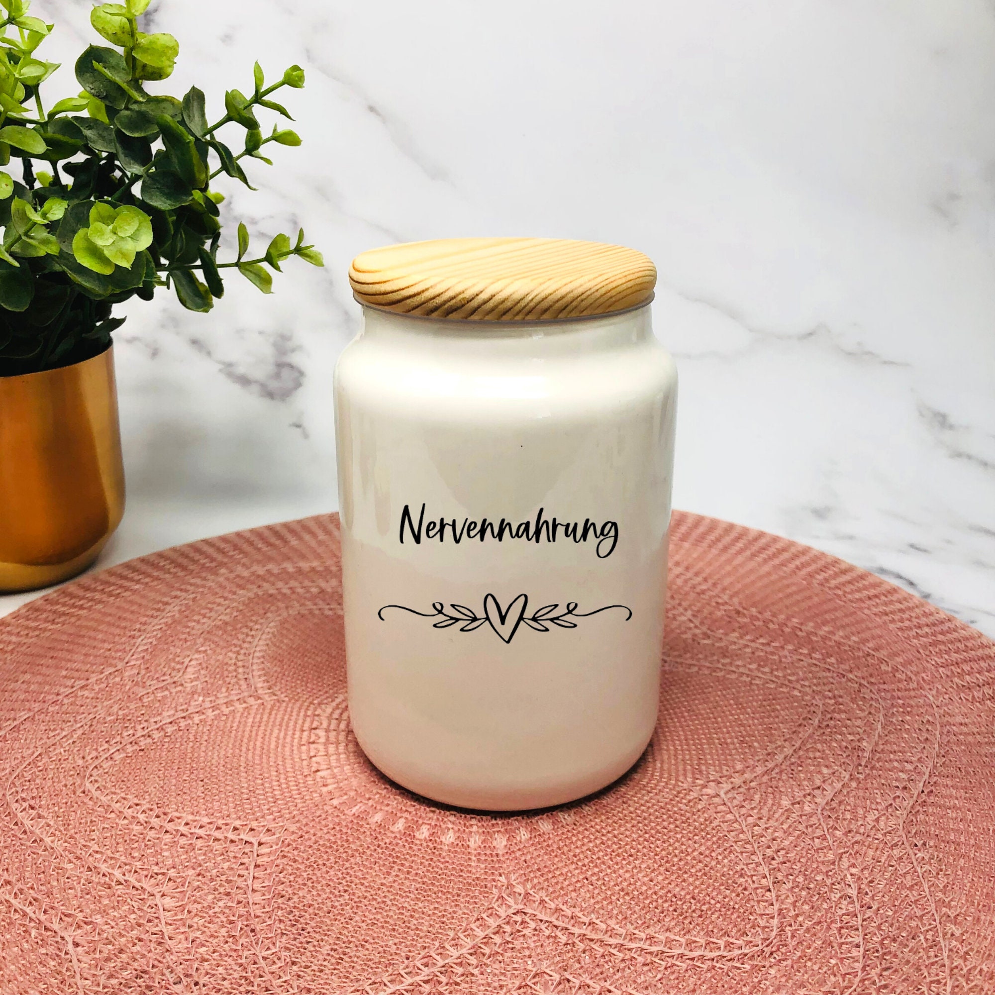 Cookie Jar Personalized With Name, Gift Mom, Grandma, Best Friend, Cookie  Jar, Ceramic Storage Jar With Wooden Lid Heart Tendril Design 