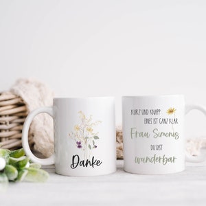 Cup Thank you, you are WONDERFUL - farewell gift kindergarten - gift educator childminder