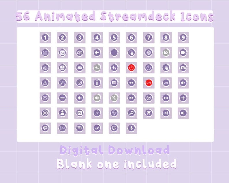 56 ANIMATED Streamdeck Icons Covers in Purple - Etsy