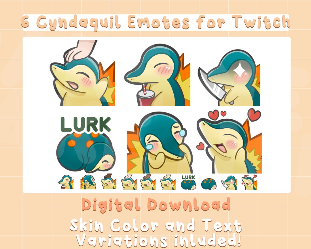 Cyndaquil Pokemon Emote Set for Twitch or Discord 6 Emotes - Etsy Norway