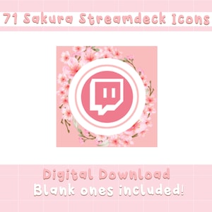 71 Streamdeck Icons - sakura and pink themed