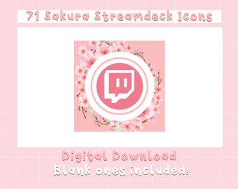 71 Streamdeck Icons - sakura and pink themed
