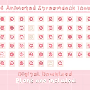 56 ANIMATED Streamdeck Icons with functions for streamers
