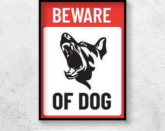 Beware of dog danger print ready sign vector