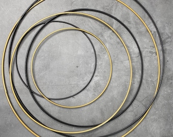 Metal ring black gold 20 30 40 cm - decorative metal ring matt coated Metal ring