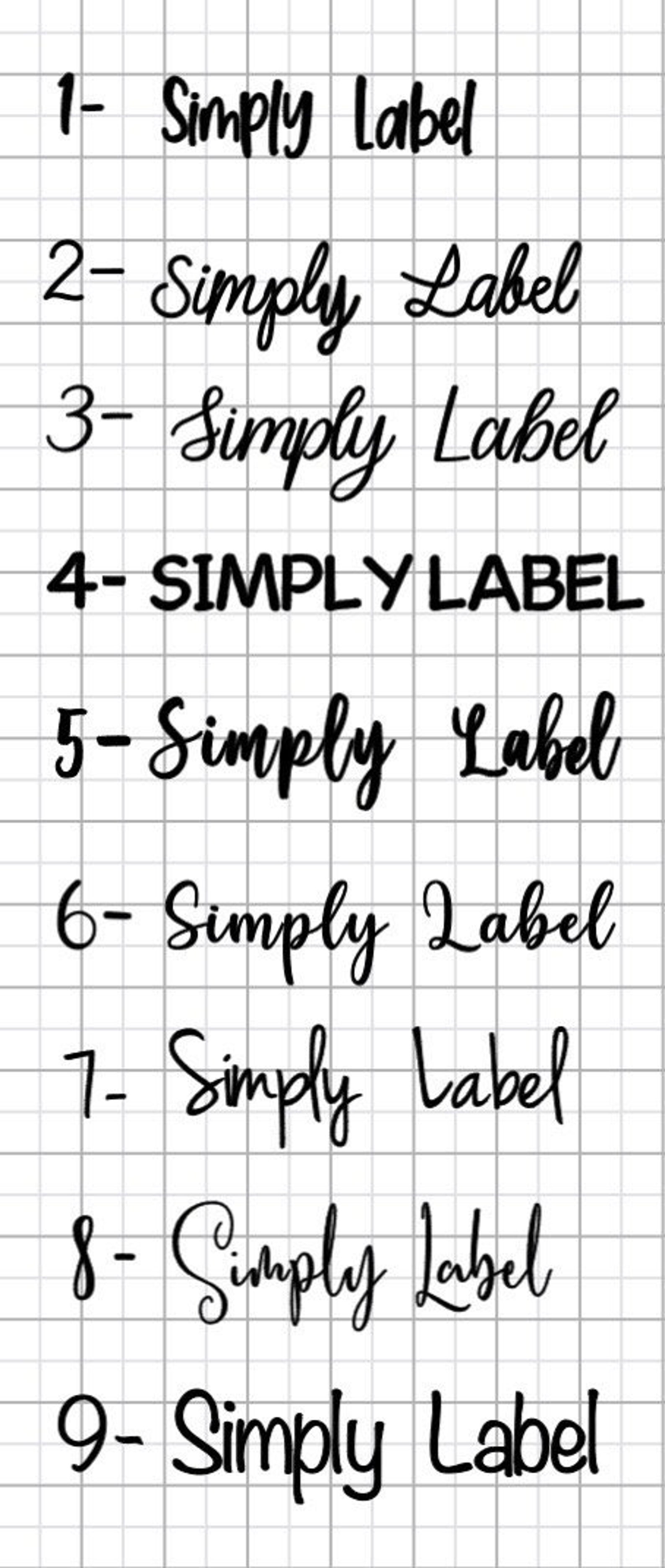 Vinyl Labels variety of fonts and colours Etsy