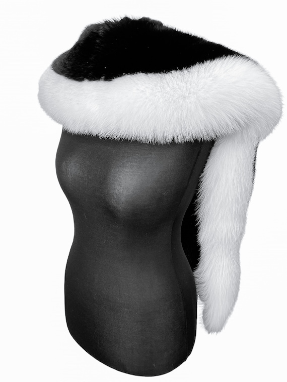 Mink Fur Fox Fur Shoulder Wrap Vintage Off White Real Fox Fur