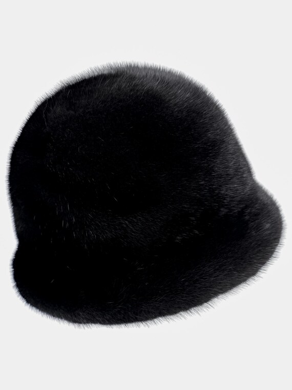 Black Mink Fur Bucket Hat,real Fur Hat With Brim for Women  display picture 3