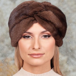 Bruine nertsbontmuts,tulbandhoed met kasjmierwollen top,warme dames winter gedraaide tulbandmuts,kasjmier tulband voorgebonden hoofddoek,cadeau-idee,cadeau-idee