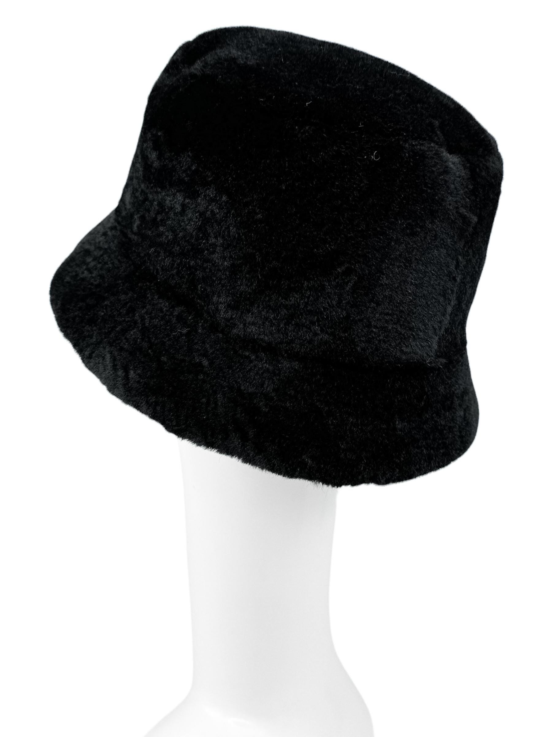 Black Sheepskin Fur Bucket Hat,soft Lamb Wool Teddy Cap for 