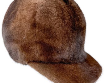 faux fur baseball hat in brown LinYooLi Winter Faux Fur Baseball Cap Hat Warm Fleece  main image 2
