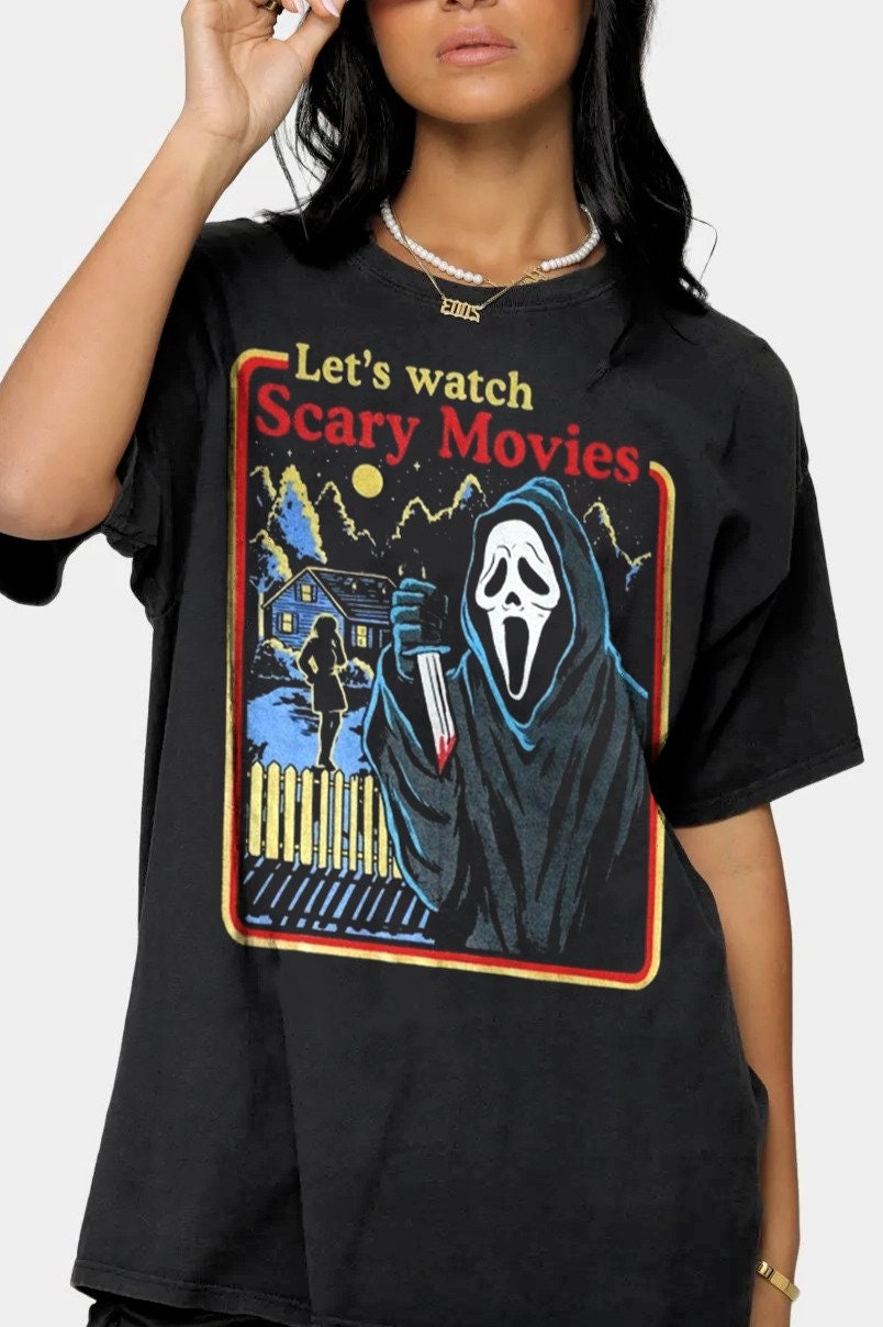Lets Watch Scary Movies Scream Horror T-Shirt Halloween | Etsy