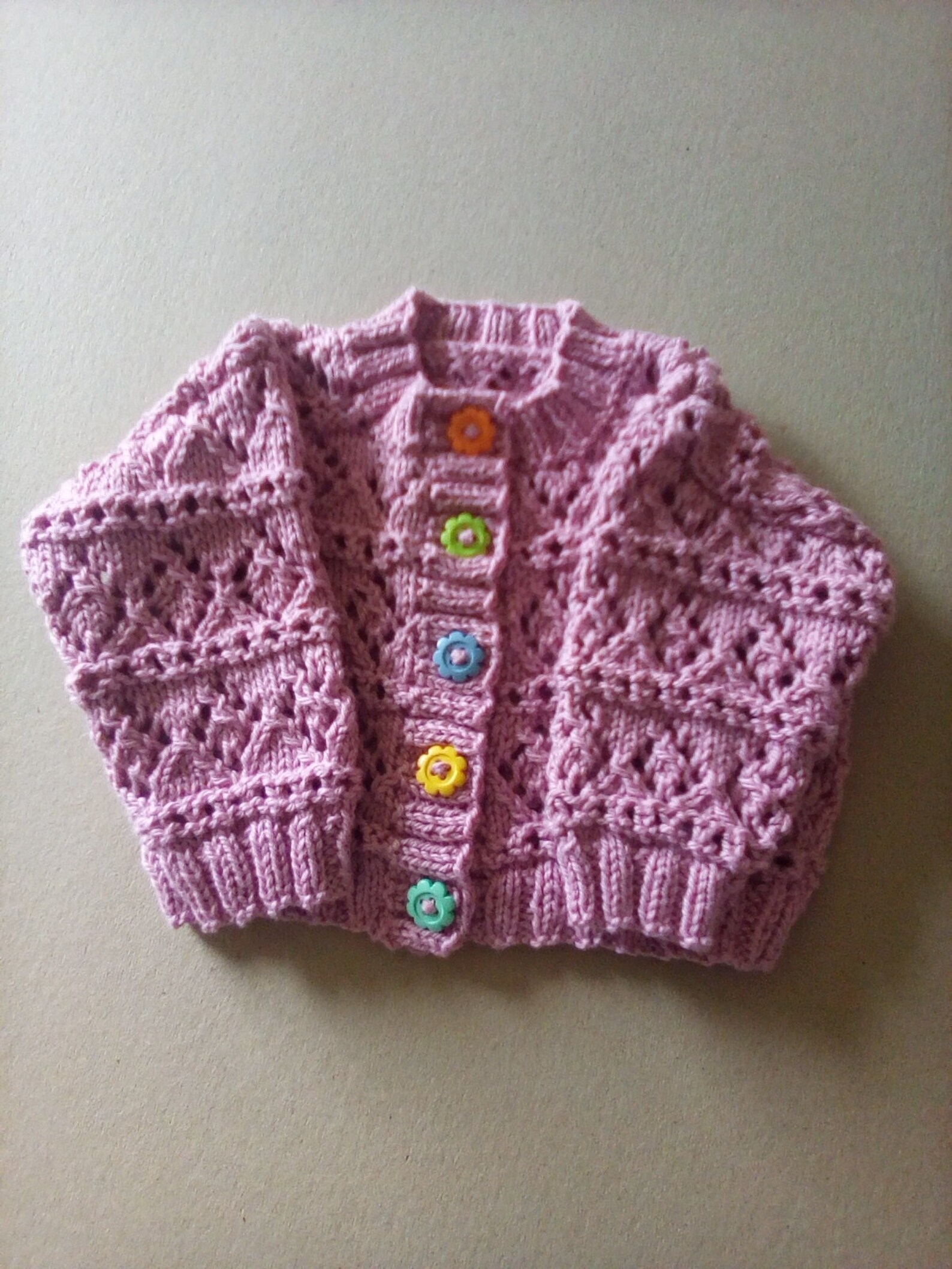Hand Knitted Lacy Baby Cardigans - Etsy UK