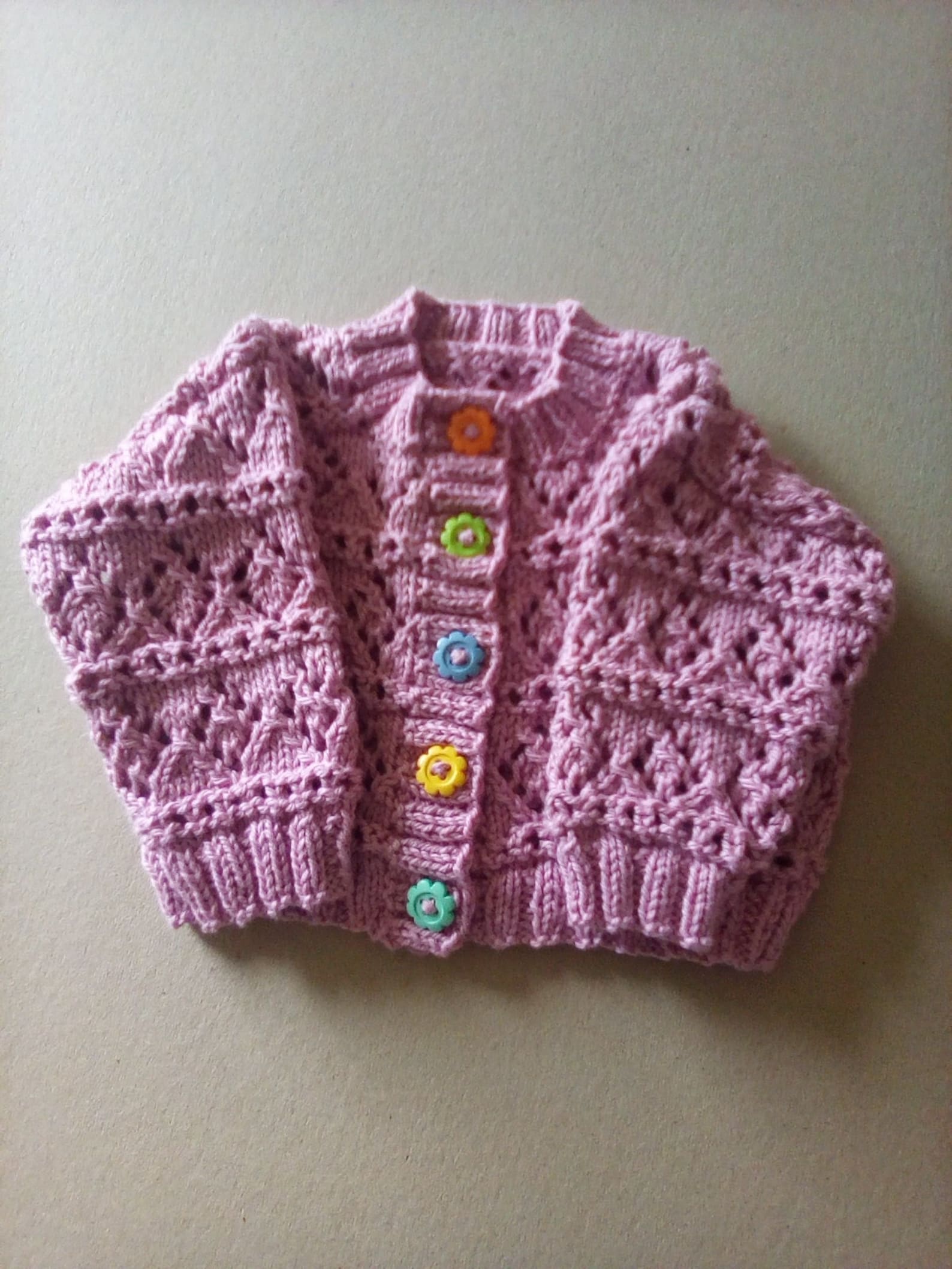 Hand Knitted Lacy Baby Cardigans Etsy UK