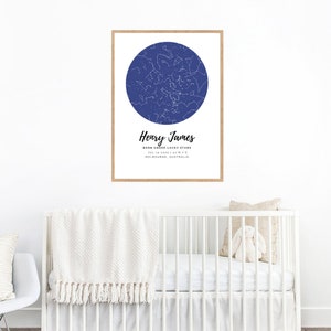 Custom Star Map | By Date and Place | Night Sky | Star Map | Constellation Map | Blue Sky Moon | Printable | Where we met | Galaxy