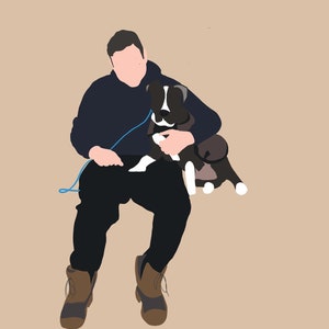 Custom digital portrait | Personalised illustration | pets family | drawing from photo | Perfect personalised gift