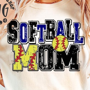 Softball Mom Blue PNG, Softball Mom Blue Sublimation, Distressed Softball Mom Png, Trendy Softball Mama Png, Softball Blue Team Png