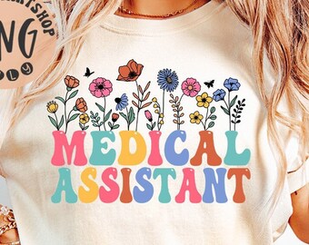 Floral Medical Assistant PNG: Wildflower CMA Design (Digital Download)