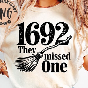 Salem 1692 Witch T-Shirt Design PNG, Halloween Party (Digital Download)