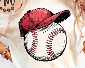 Retro Baseball Hat PNG: Game Day Sublimation (Digital Download)