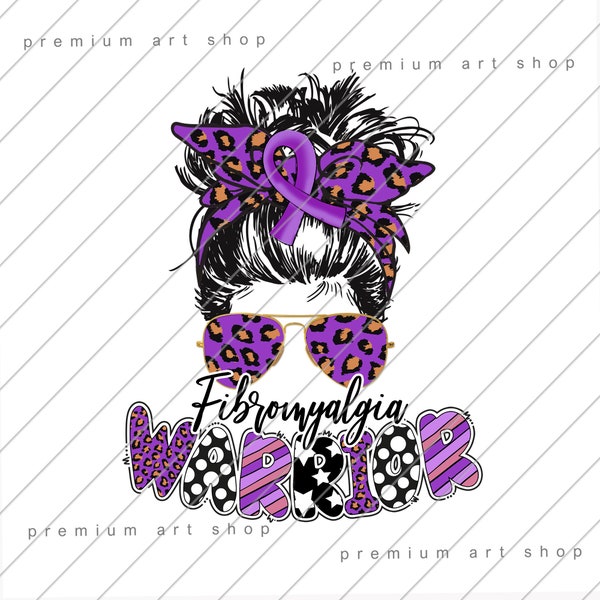 Fibromyalgia Warrior PNG, Fibromyalgia PNG, Fibromyalgia Awareness Sublimation Design Download, Purple Ribbon