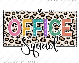 Office Squad Leopard PNG: Back to School Sublimation (Digital Download)