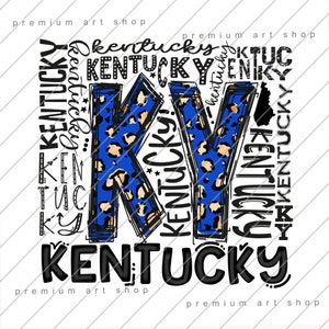 Kentucky PNG, Leopard Kentucky Sublimation Design Download, Kentucky State PNG, KY State
