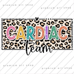 Cardiac Team Leopard PNG: Boho Sublimation Design (Digital Download)