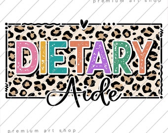 Dietary Aide PNG: Leopard Print Sublimation Design (Digital Download)