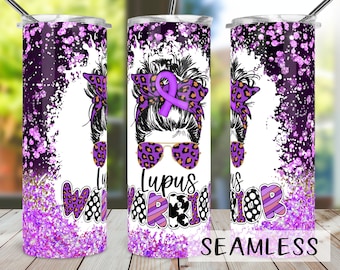 Lupus Warrior Tumbler Design: Seamless 20oz Skinny Tumbler (PNG Digital Download)