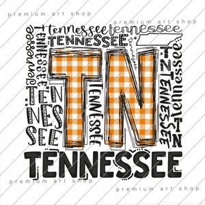 Tennessee PNG, Tennessee Sublimation Design Download, Plaid Tennessee State, TN State