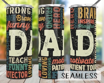 Dad Tumbler Sublimation Design, Vintage Style (Digital Download)