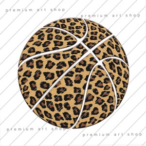Basketball Sublimation Design Download, Basketball PNG, Leopard Basketball PNG, Cheetah
