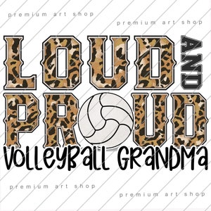 Volleyball Grandma Leopard PNG: Loud & Proud Design (Digital Download)