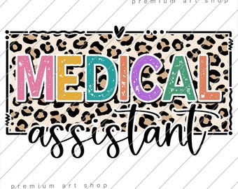 Leopard Medical Assistant PNG: CMA Sublimation Design (Digital Download)