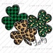 Shamrock St Patricks Day Sublimation Design Download, Shamrock St Patricks Day PNG, Clover, Leopard Plaid Shamrock, Lucky PNG, Irish PNG 