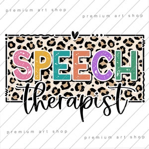 Speech Therapist Leopard PNG: Back To School Sublimation Design (Digital Download)