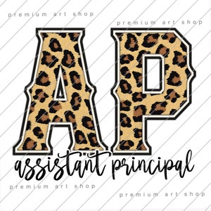 Assistant Principal Back to School PNG, Assistant Principal Leopard Sublimation Design Download, Teacher Appreciation Png