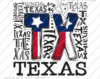 Texas Flag Sublimation Design: TX State PNG (Digital Download)
