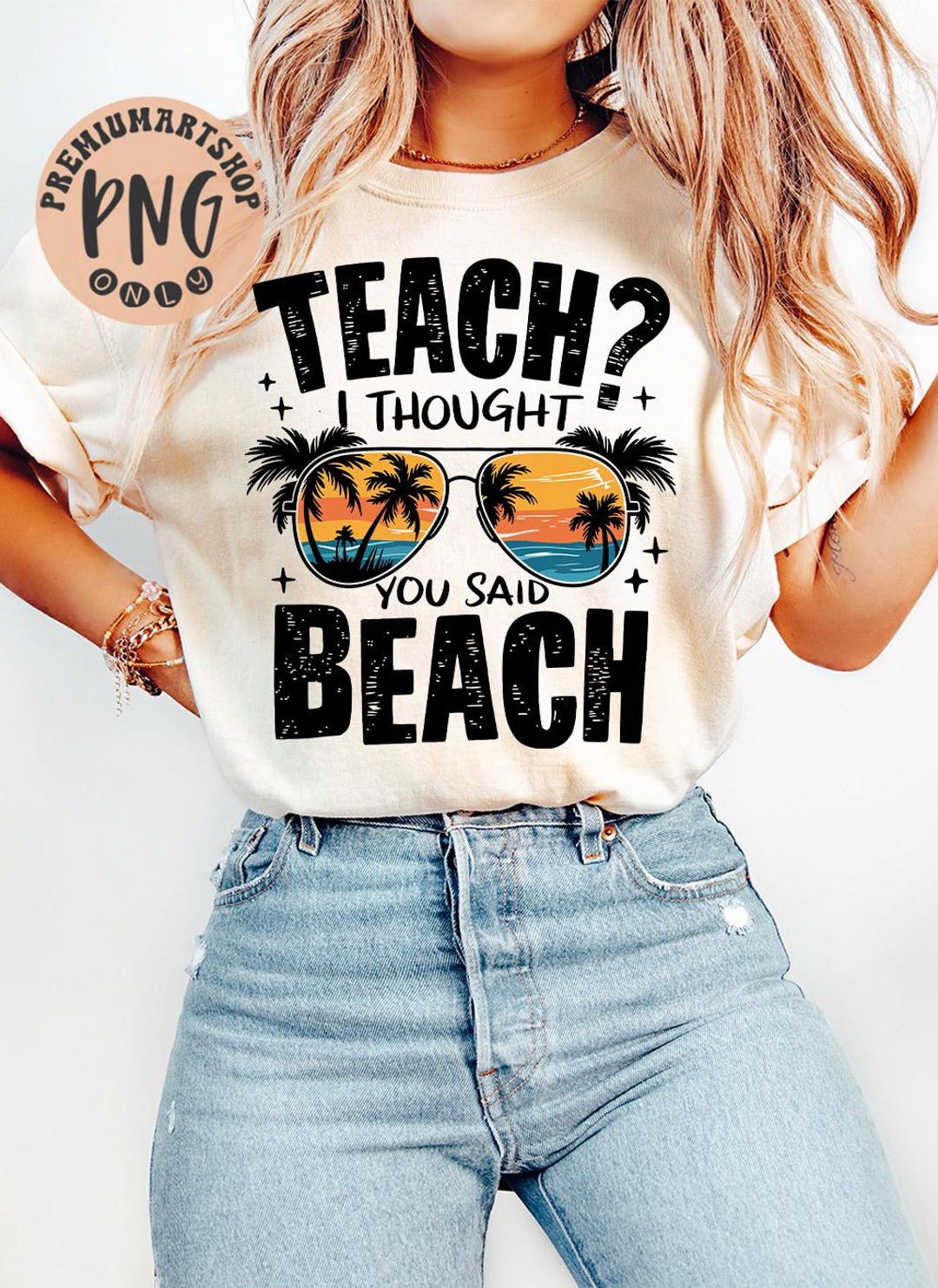 Teacher Beach Png: Summer Vacation Sublimation Design (digital Download ...