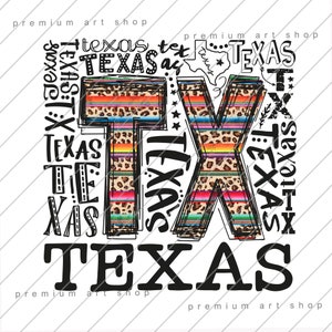 Texas PNG, Texas Sublimation Design Download, Serape Texas State, TX State