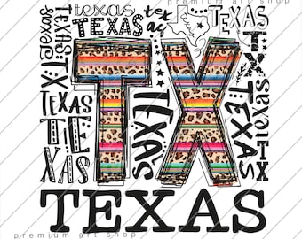Serape Texas State PNG: Sublimation Design (Digital Download)