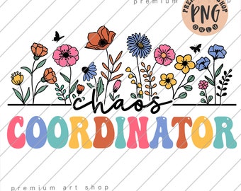 Coordinador del Caos Floral PNG: Diseño de Agradecimiento al Profesorado (Descarga Digital)