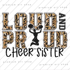 Loud and Proud Cheer Sister PNG, Cheer Sister Sublimation Design Download, Cheer, Sister, Cheer Mama