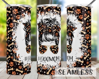 Dog Mama Tumbler PNG, Dog Mama Tumbler Sublimation Design Download, Seamless 20oz Skinny Tumbler Design PNG, Fur Mom Tumbler PNG, Rescue Mom